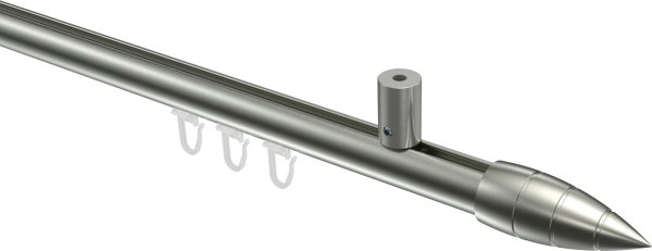 Innenlauf Gardinenstange Edelstahl-Optik 20 mm Ø SONIUS - Samanto 100 cm