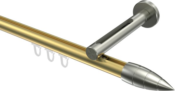 Innenlauf Gardinenstange Messing-Optik / Edelstahl-Optik 20 mm Ø SITENO - Samanto 100 cm
