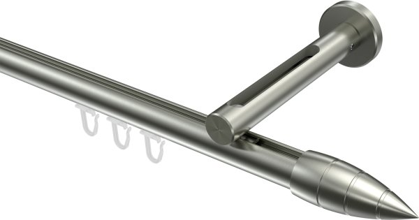 Innenlauf Gardinenstange Edelstahl-Optik 20 mm Ø SITENO - Samanto 100 cm