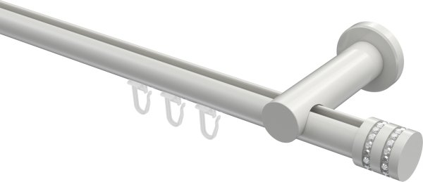 Innenlauf Gardinenstange Aluminium / Metall 20 mm Ø PLATON - Estana Weiß 100 cm