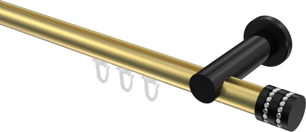 Innenlauf Gardinenstange Aluminium / Metall 20 mm Ø PLATON - Estana Messing-Optik / Schwarz 100 cm