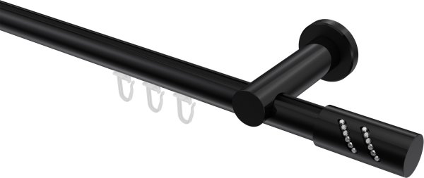 Innenlauf Gardinenstange Aluminium / Metall 20 mm Ø PLATON - Zoena Schwarz