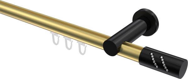 Innenlauf Gardinenstange Aluminium / Metall 20 mm Ø PLATON - Zoena Messing-Optik / Schwarz 100 cm