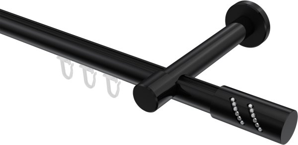 Innenlauf Gardinenstange Aluminium / Metall 20 mm Ø PRESTIGE - Zoena Schwarz