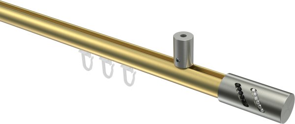 Innenlauf Gardinenstange Messing-Optik / Edelstahl-Optik 20 mm Ø SONIUS - Zoena 100 cm