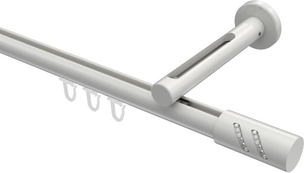 Innenlauf Gardinenstange Aluminium / Metall 20 mm Ø SITENO - Zoena Weiß 100 cm