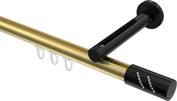 Innenlauf Gardinenstange Aluminium / Metall 20 mm Ø SITENO - Zoena Messing-Optik / Schwarz 100 cm