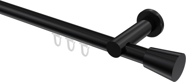 Innenlauf Gardinenstange Aluminium / Metall 20 mm Ø PLATON - Sitra Schwarz