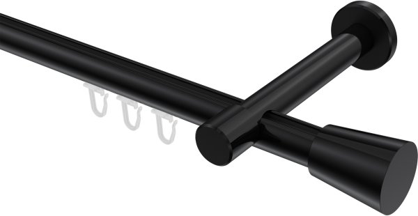 Innenlauf Gardinenstange Aluminium / Metall 20 mm Ø PRESTIGE - Sitra Schwarz