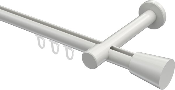 Innenlauf Gardinenstange Aluminium / Metall 20 mm Ø PRESTIGE - Sitra Weiß 100 cm