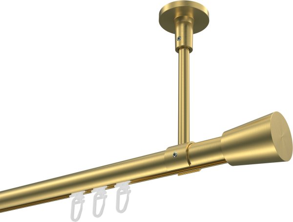 Innenlauf Gardinenstange Messing-Optik 20 mm Ø SONETTE - Sitra 420 cm (3 x 140 cm)