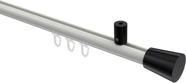 Innenlauf Gardinenstange Aluminium / Metall 20 mm Ø SONIUS - Sitra Weiß / Schwarz 100 cm