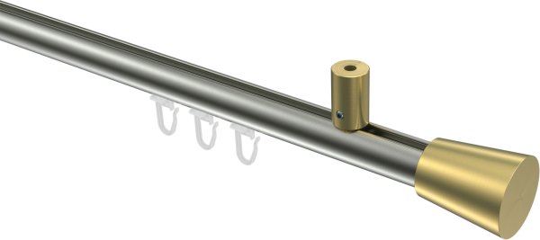 Innenlauf Gardinenstange Edelstahl-Optik / Messing-Optik 20 mm Ø SONIUS - Sitra 100 cm