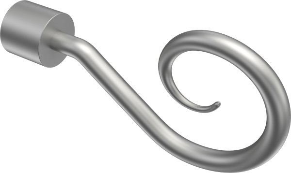 Endstücke Helix (Spirale) Silbergrau für Gardinenstangen ausziehbar 16/13 mm Ø (2 Stück) 