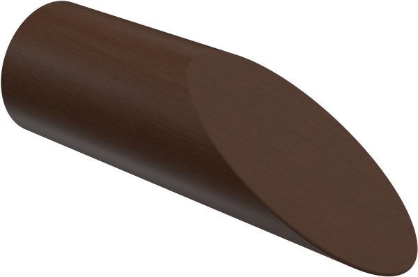 Endstücke Franca (Schräge) Nussbaum lackiert für Gardinenstangen 16 mm Ø (2 Stück) 