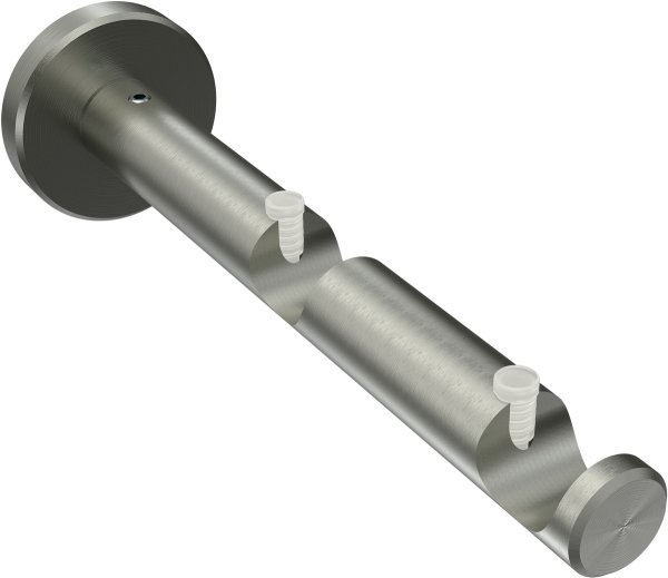 Träger Medium Edelstahl 2-läufig 8 und 13 cm für Gardinenstangen 16 mm Ø