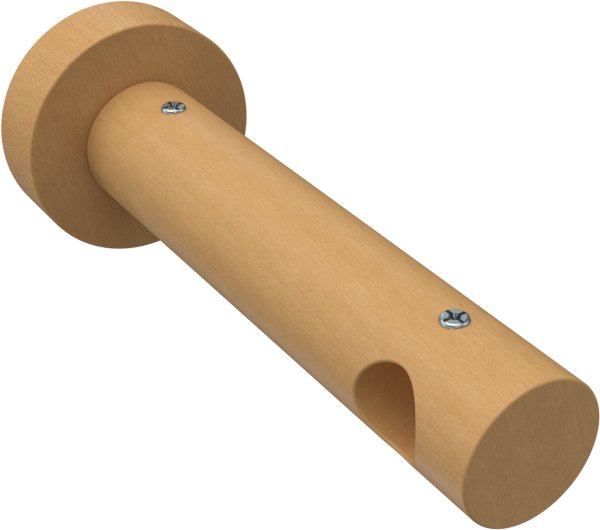 Träger Adrian Buche lackiert 1-läufig 12 cm für Gardinenstangen 16 mm Ø 