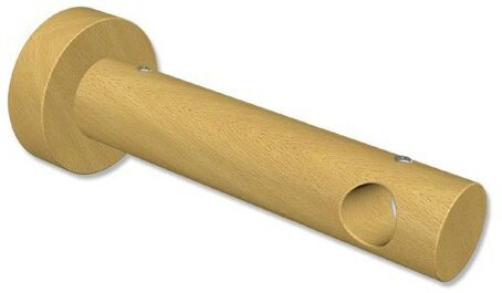 Träger Adrian Buche lackiert 1-läufig 12 cm für Gardinenstangen 16 mm Ø 