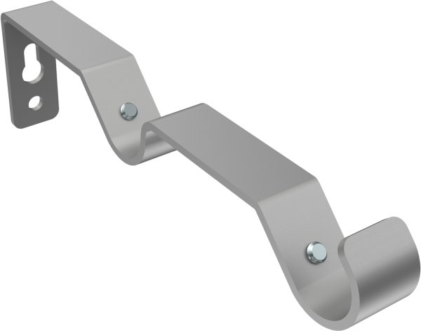 Träger Hera Silbergrau 2-läufig 7,5 und 13,5 cm für Gardinenstangen 16 mm Ø