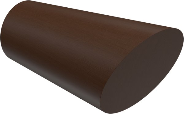 Endstücke Bero (Konus / Schräge) Nussbaum lackiert für Gardinenstangen 20 mm Ø (2 Stück) 