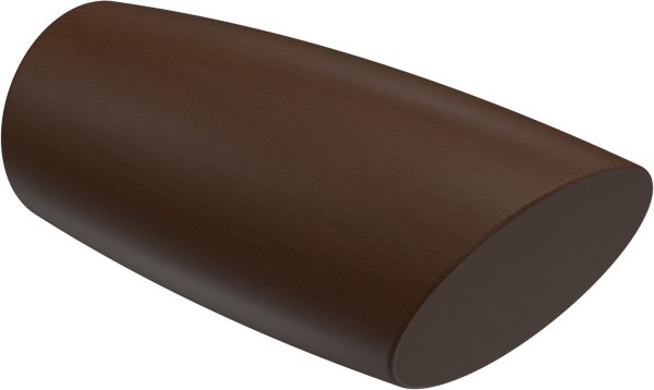 Endstücke Etta (Ellipse / Schräge) Nussbaum lackiert für Gardinenstangen 20 mm Ø (2 Stück) 