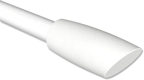 Endstücke Etta (Ellipse / Schräge) Weiß lackiert für Gardinenstangen 20 mm Ø (2 Stück)
