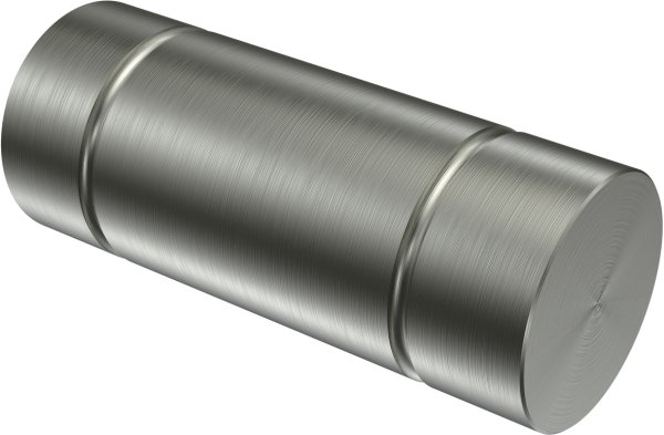 Endstücke Elias (Rillenzylinder) Edelstahl für Gardinenstangen 20 mm Ø (2 Stück) 