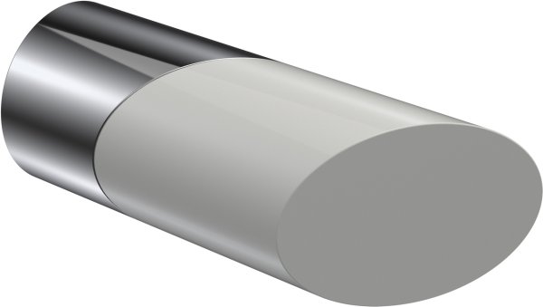 Endstücke Verano (Schräge) Chrom / Weiß für Gardinenstangen 20 mm Ø (2 Stück) 