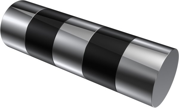 Endstücke Mavell (Zylinder) Chrom / Schwarz für Gardinenstangen 20 mm Ø (2 Stück) 