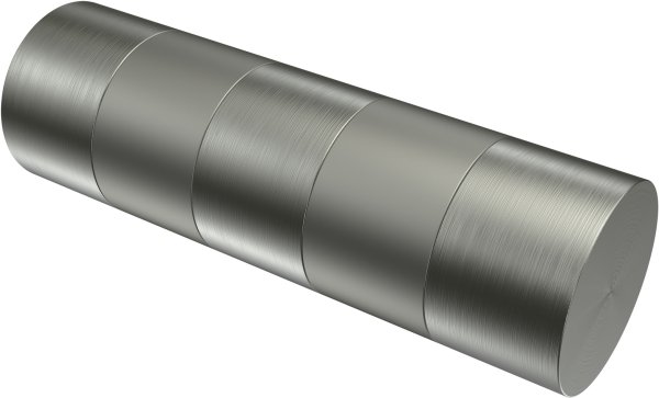 Endstücke Mavell (Zylinder) Edelstahl-Optik / Satin-Silber für Gardinenstangen 20 mm Ø (2 Stück) 