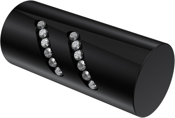 Endstücke Zoena (Zylinder Glitzer) Schwarz für Gardinenstangen 20 mm Ø (2 Stück) 