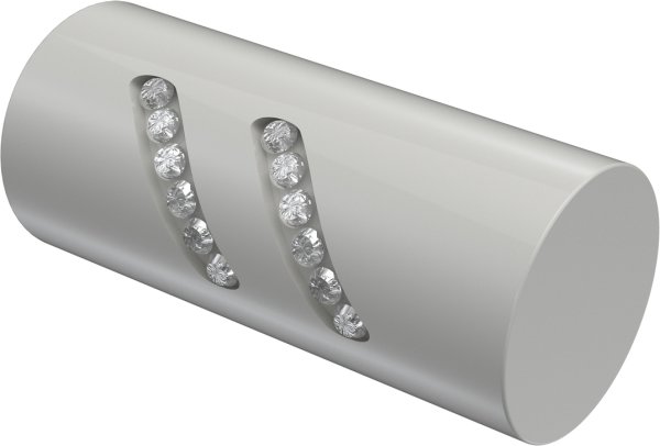 Endstücke Zoena (Zylinder Glitzer) Weiß für Gardinenstangen 20 mm Ø (2 Stück) 