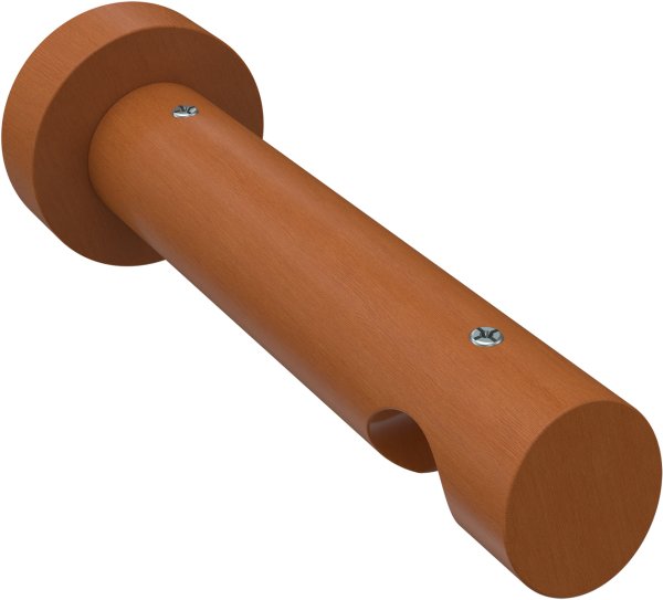 Träger Talent Kirschbaum lackiert 1-läufig 12 cm für Innenlaufstangen 20 mm Ø