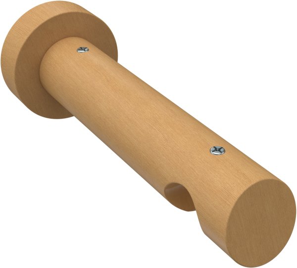 Träger Talent Buche lackiert 1-läufig 12 cm für Innenlaufstangen 20 mm Ø 
