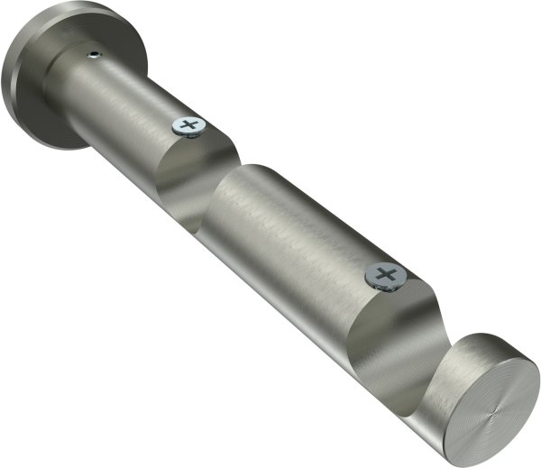 Träger Platon Edelstahl-Optik 2-läufig 7,5 und 14,5 cm für Gardinenstangen 20 mm Ø 