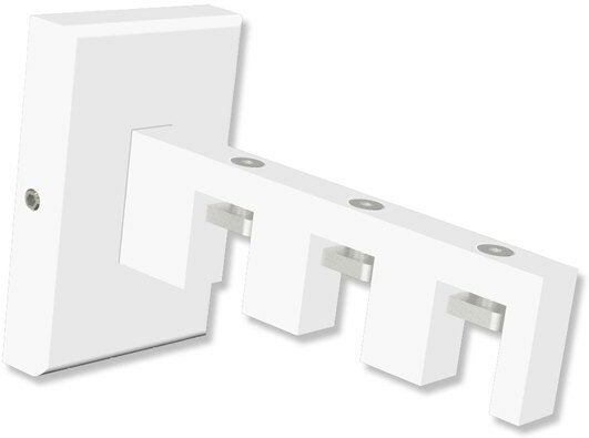 Träger Smartline Weiß 3-läufig 3, 6 und 9 cm für Innenlaufstangen 14x35 mm 