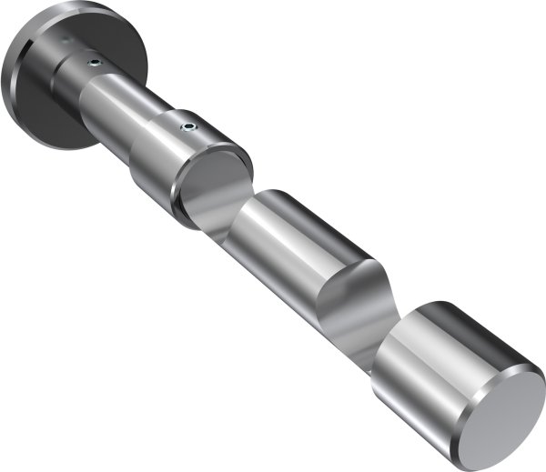 Träger Prestige Chrom 2-läufig 8 und 13 cm für Gardinenstangen 20 mm Ø