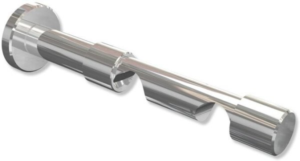 Träger Prestige Chrom 2-läufig 8 und 13 cm für Gardinenstangen 20 mm Ø 