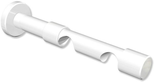 Träger Prestige Weiß 2-läufig 8 und 13 cm für Gardinenstangen 20 mm Ø 