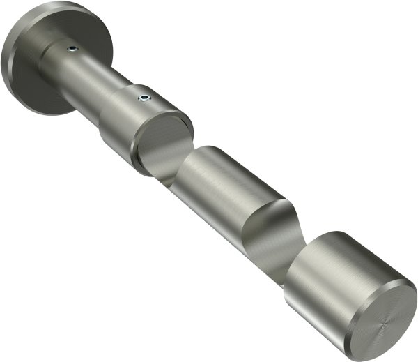 Träger Prestige Edelstahl-Optik 2-läufig 8 und 13 cm für Gardinenstangen 20 mm Ø 