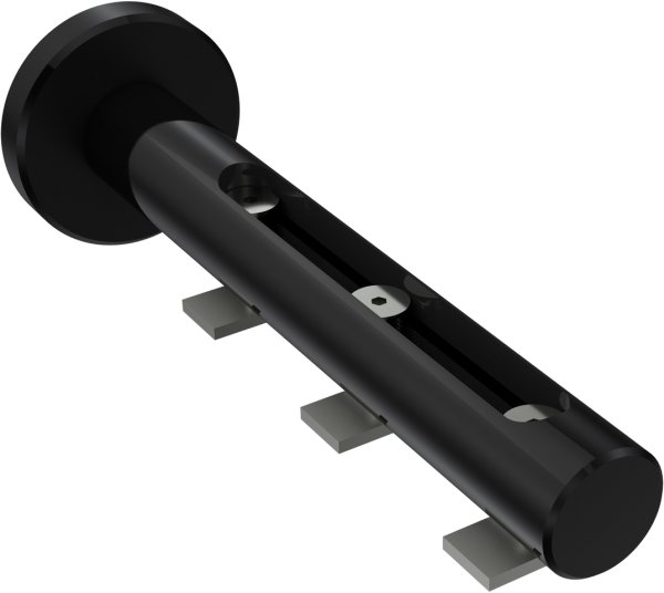 Träger Siteno Schwarz 1-3-läufig 4,5 bis 11,5 cm für Innenlaufstangen 20 mm Ø 