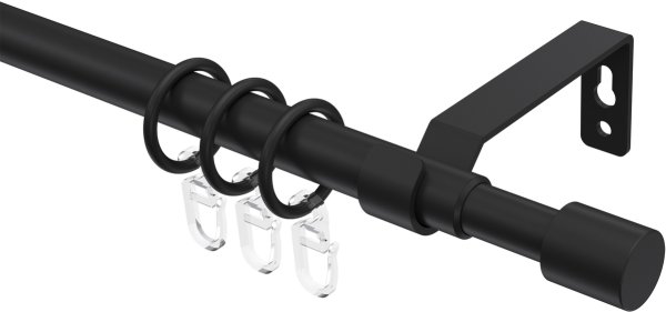 Ausziehbare Gardinenstange Metall / Kunststoff 16/13 mm Ø HERA - Livo Schwarz