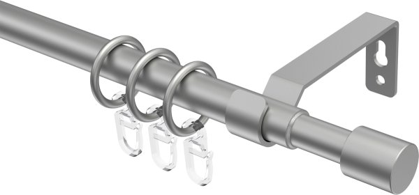 Ausziehbare Gardinenstange Metall / Kunststoff 16/13 mm Ø HERA - Livo Silbergrau