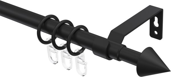 Ausziehbare Gardinenstange Metall / Kunststoff 16/13 mm Ø HERA - Cone Schwarz