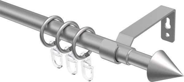 Ausziehbare Gardinenstange Metall / Kunststoff 16/13 mm Ø HERA - Cone Silbergrau