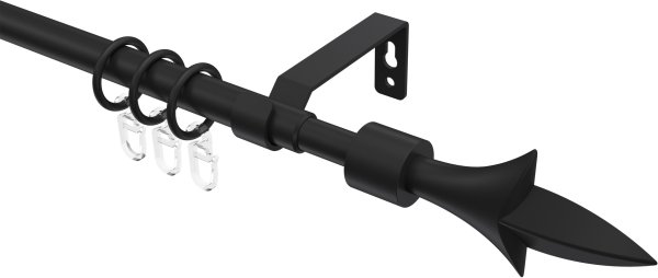 Ausziehbare Gardinenstange Metall / Kunststoff 16/13 mm Ø HERA - Lily Schwarz