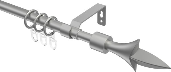 Ausziehbare Gardinenstange Metall / Kunststoff 16/13 mm Ø HERA - Lily Silbergrau