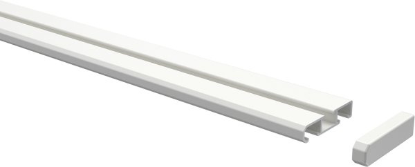 Gardinenschiene Aluminium 1- / 2-läufig SLIMLINE Weiß 180 cm