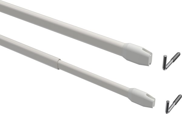 Vitragestangen Metall / Kunststoff Geno Weiß (2 Stück) ausziehbar 30-50 cm