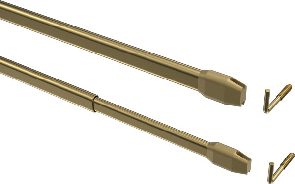 Vitragestangen Metall / Kunststoff Geno Messing-farbig (2 Stück) ausziehbar 30-50 cm